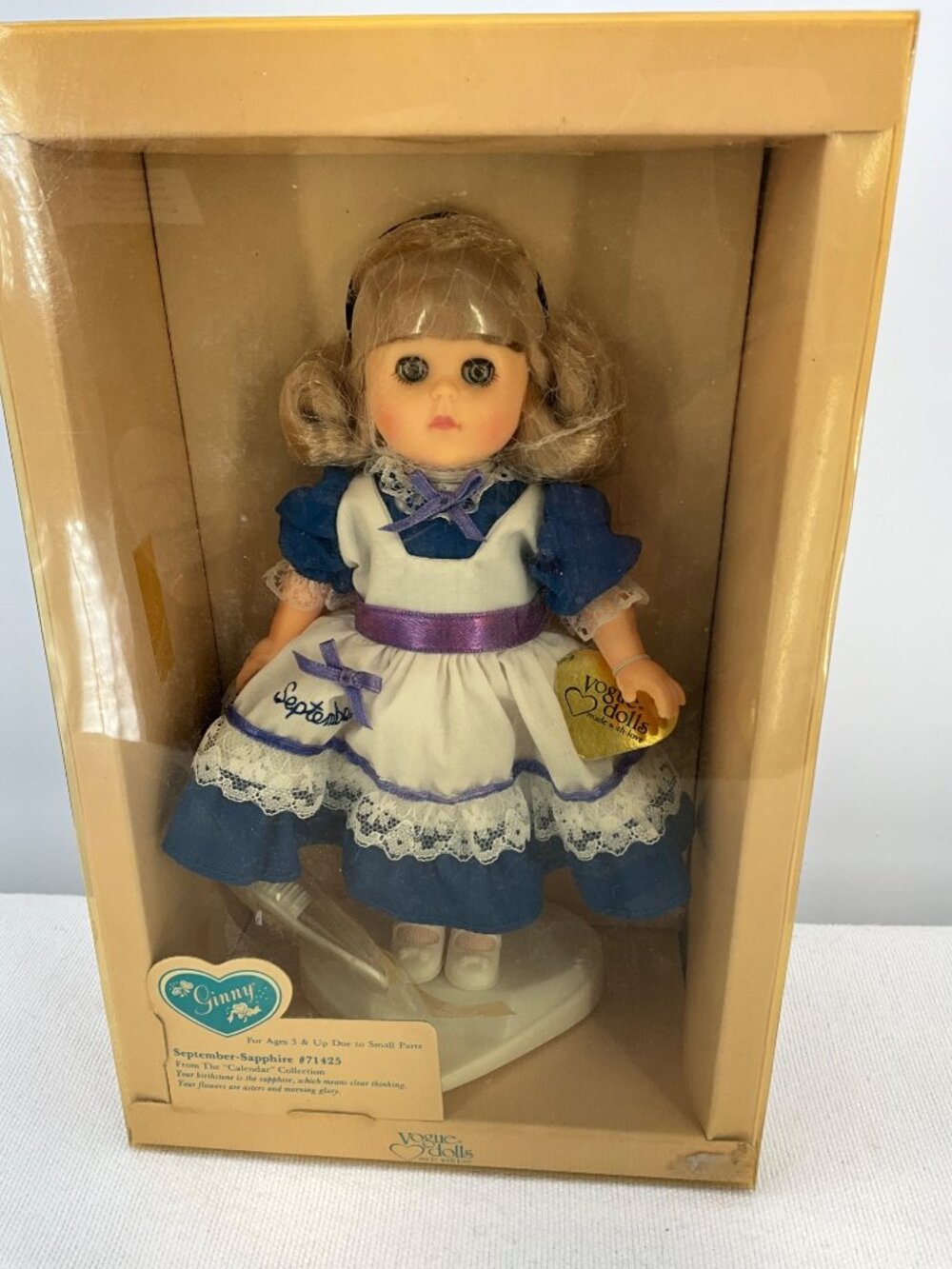 Ginny September-Sapphire #71425 Calendar‎ Collection Doll 8" Poseable With Stand